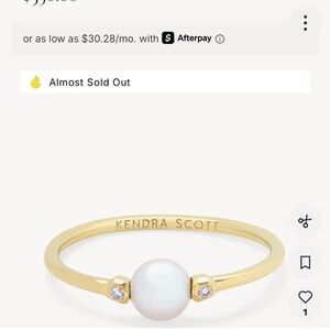 Kendra Scott Gold Ring with White Pearl
